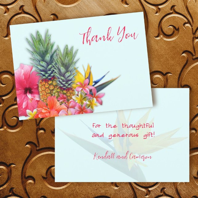 Hawaiian Bouquet Thank You Blank Note Cards (Creator Uploaded)