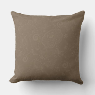 Hawaiian Brown Pattern Throw Pillow