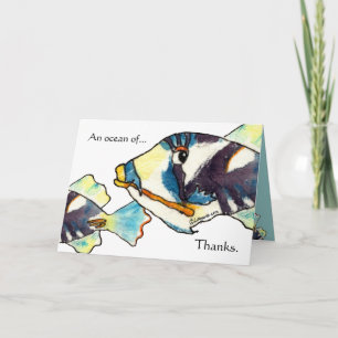 Hawaiian Cartoon Fish Thank You Cards