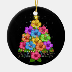 Hawaiian Christmas Hibiscus Flower Tree Hawaii Ceramic Tree Decoration