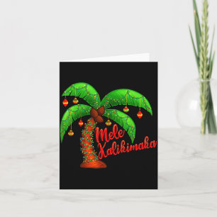 Hawaiian Christmas Mele Kalikimaka Coconut Tree  Card