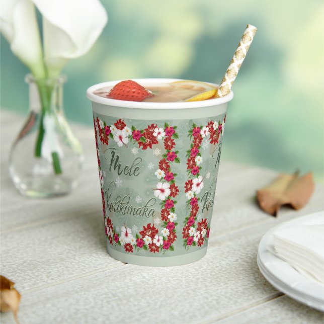 Hawaiian Christmas Mele Kalikimaka Paper Cup (Insitu)