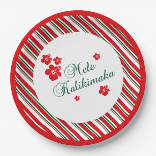 Hawaiian Christmas Mele Kialikimaka Paper Plate