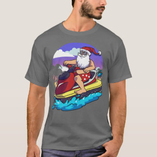 Hawaiian Christmas Santa Claus Jet Skiing T-Shirt