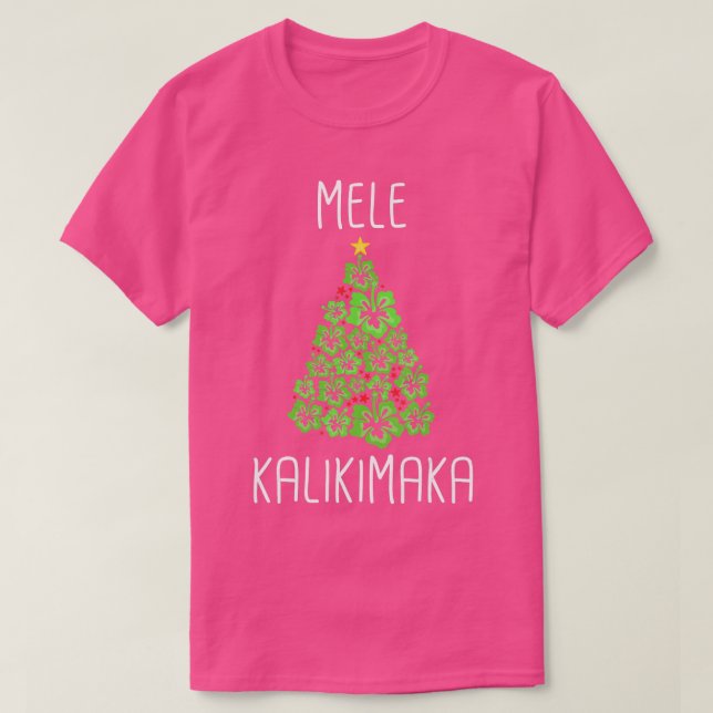 Hawaiian Christmas Tree Mele Kalikimaka Hawaii Tro T-Shirt (Design Front)