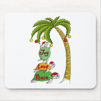 Hawaiian Christmas Turtle Santas Mouse Pad