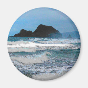 Hawaiian Coast Island Blue Sky Photo Magnet