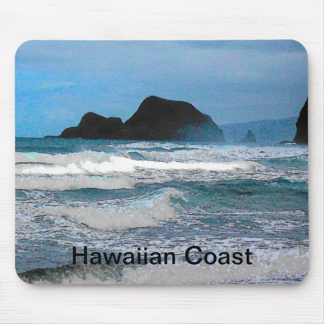 Hawaiian Coastal Island Ocean Tropical Paradise Mouse Pad (Front)