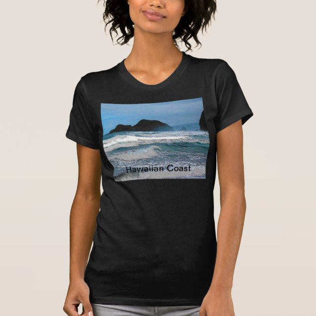 Hawaiian Coastal Island Ocean Tropical Paradise T-Shirt (Front)