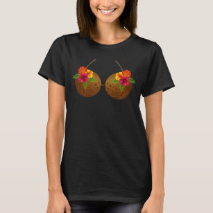 Hawaiian Coconut Bra Art Cool Halloween Flowery T-Shirt