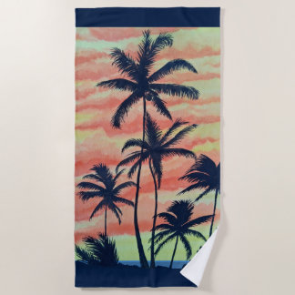 Hawaiian Coconut Palms Beach Towel