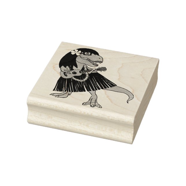 Hawaiian Dinosaur Ukulele Rubber Stamp (Stamp)