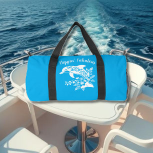 Hawaiian Dolphin Flippin' Fabulous Blue Duffle Bag