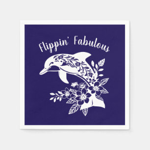 Hawaiian Dolphin Flippin' Fabulous Blue Napkin