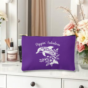 Hawaiian Dolphin Flippin' Fabulous Purple Accessory Pouch