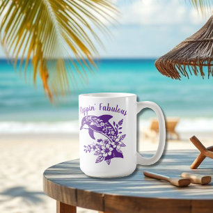 Hawaiian Dolphin Flippin' Fabulous-Purple Coffee Mug