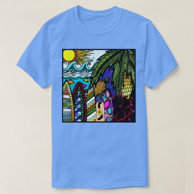 Hawaiian doodle T-Shirt (Design Front)
