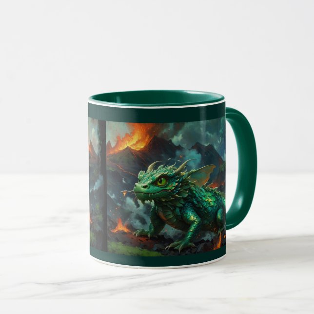 Hawaiian Dragon Warming Herself on Lava  Mug (Front Right)