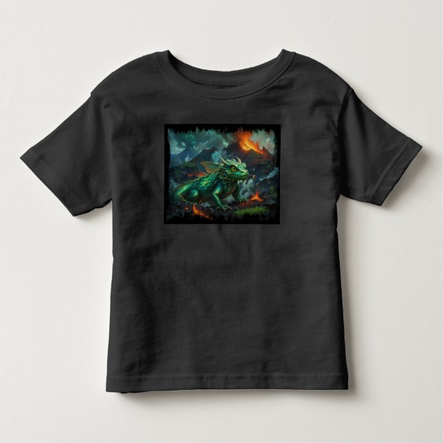 Hawaiian Dragon Warming Herself on Lava  Toddler T-Shirt (Front)
