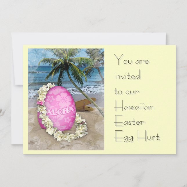 Hawaiian Easter Egg Hunt Invitation (Front)