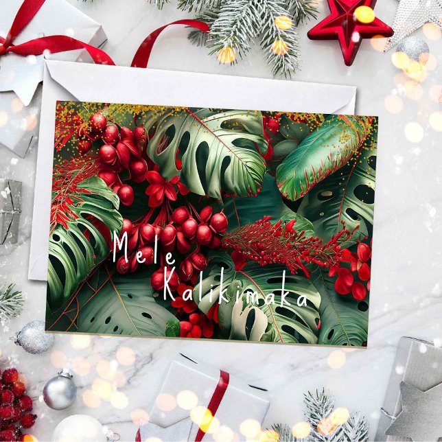 Hawaiian Elegant Christmas Centerpiece Card (Creator Uploaded)