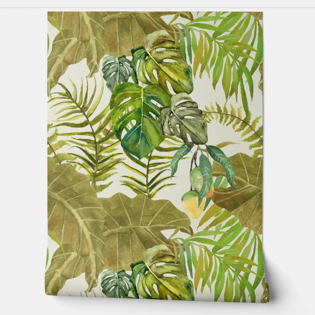 Hawaiian Elephant Ear Mango Rainforest Wallpaper (Unrolling)