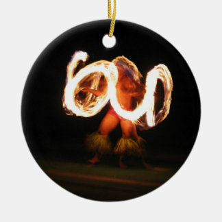 Hawaiian Fire Dance Ceramic Tree Decoration