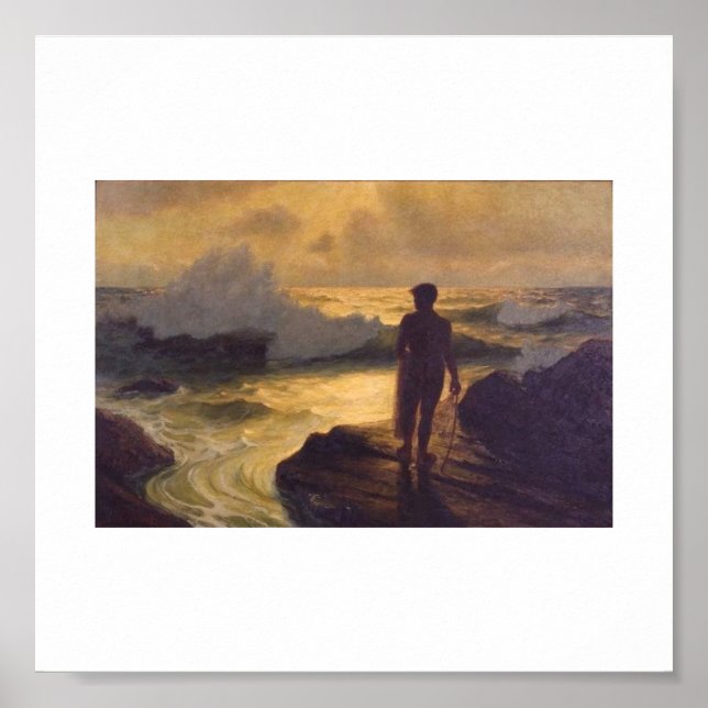 Hawaiian Fisherman, oil on canvas Poster (Front)