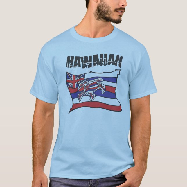 Hawaiian Flag Blue Shirt (Front)