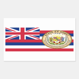 Hawaiian Flag & Seal, Flag of Hawaii Rectangular Sticker