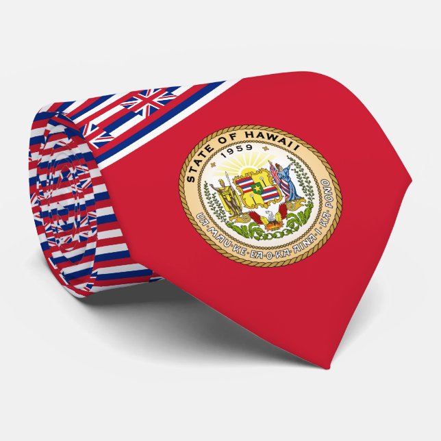Hawaiian Flag & Seal, Flag of Hawaii Tie (Rolled)