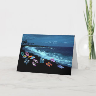 Hawaiian Flip Flop Beach Party Card