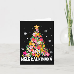 Hawaiian Floral Christmas Tree Mele Kalikimaka Tro Card