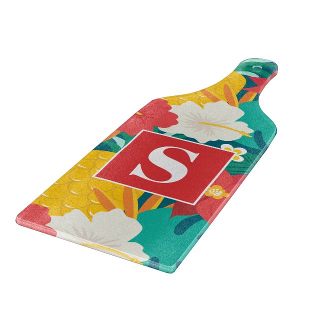 Hawaiian Floral  Cutting Board (Corner)