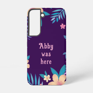 Hawaiian Floral Design on Purple Samsung Galaxy Case
