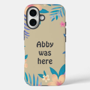Hawaiian Floral Design on Sand iPhone 16 Case