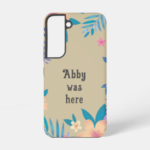 Hawaiian Floral Design on Sand Samsung Galaxy Case