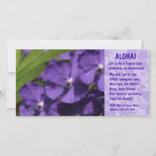 Hawaiian Floral Luau Invitations