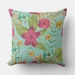 Hawaiian Floral Outdoor Pillow