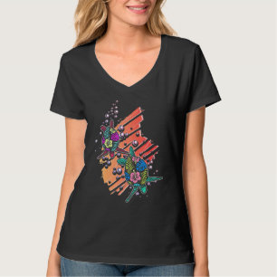 Hawaiian Floral Sea Turtle Ocean Sea Life Marine B T-Shirt