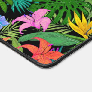 Hawaiian Floral Tropical Leaf  Desk Mat