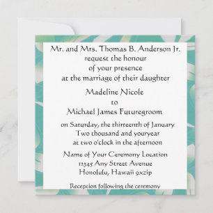Hawaiian Floral Wedding Invitation