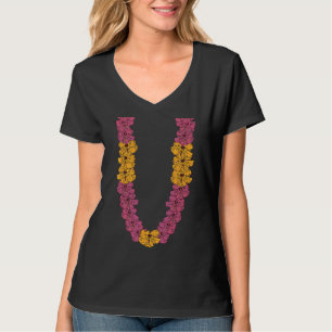 Hawaiian Flower Chain Hibiscus Summer Vacation Lei T-Shirt
