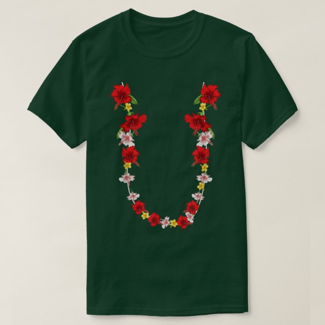 Hawaiian Flower Chain Tropical Summer Floral Lei T T-Shirt (Design Front)