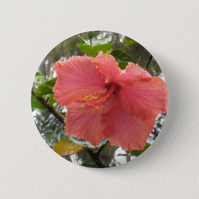 Hawaiian Flower Round Button (Front)
