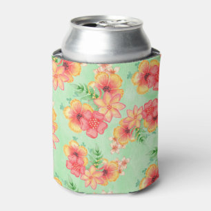 Hawaiian Flowers Can Cooler