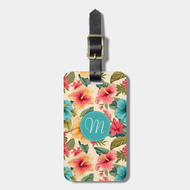 Hawaiian Flowers Luggage Tag (Front Vertical)