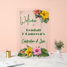 Hawaiian Flowers Wedding Welcome