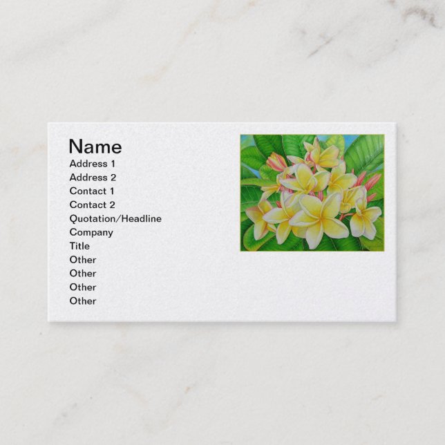 Hawaiian Frangipani Business Card (Front)