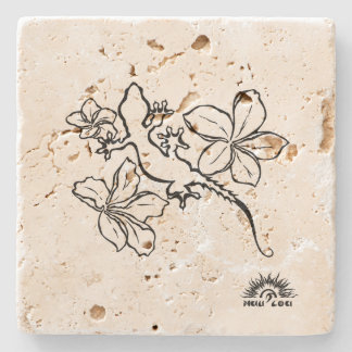Hawaiian Gecko Plumerias Coaster